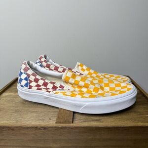 Vans Classic Slip-On Checkerboard shoes in a multi-colorway